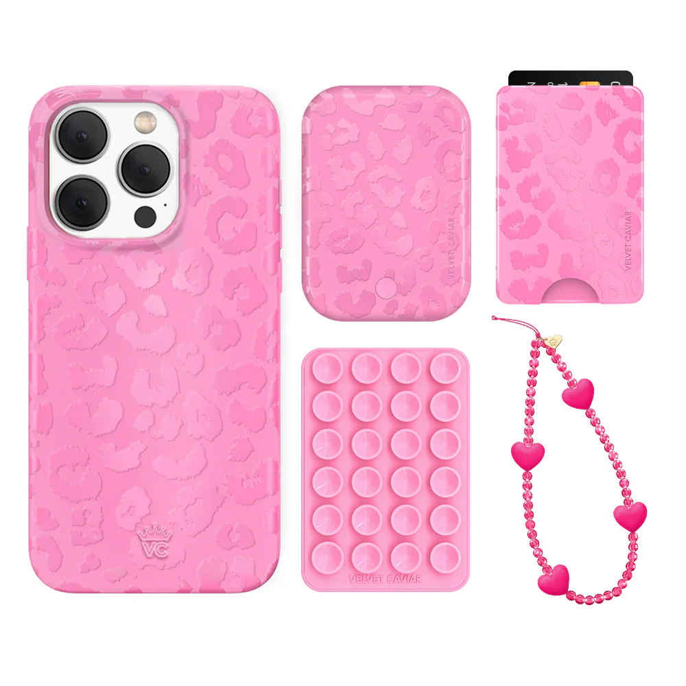 Hot Pink Leopard iPhone Bundle Set - Wallet - Image 15