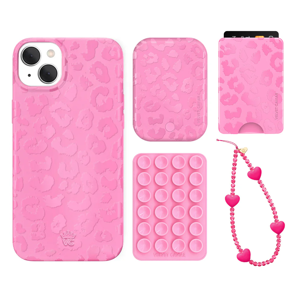 Hot Pink Leopard iPhone Bundle Set - Wallet - Image 16