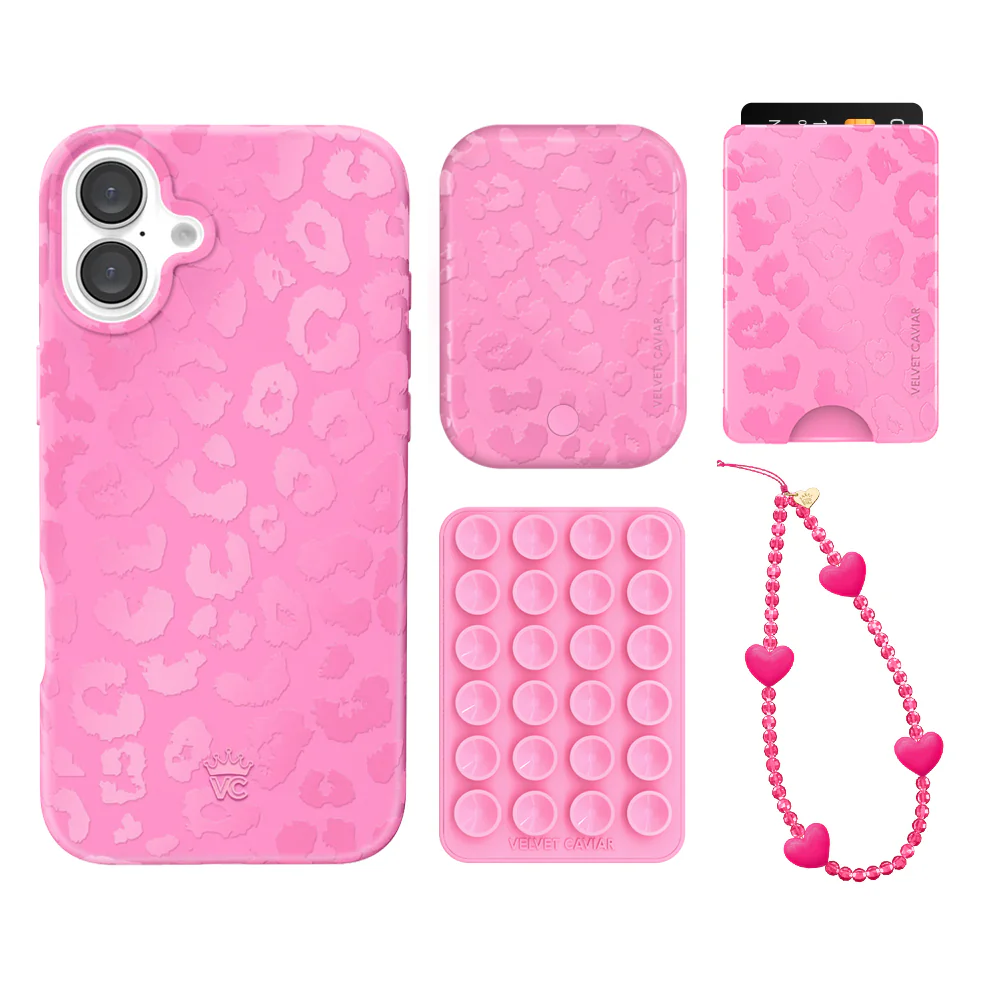 Hot Pink Leopard iPhone Bundle Set - Wallet - Image 17