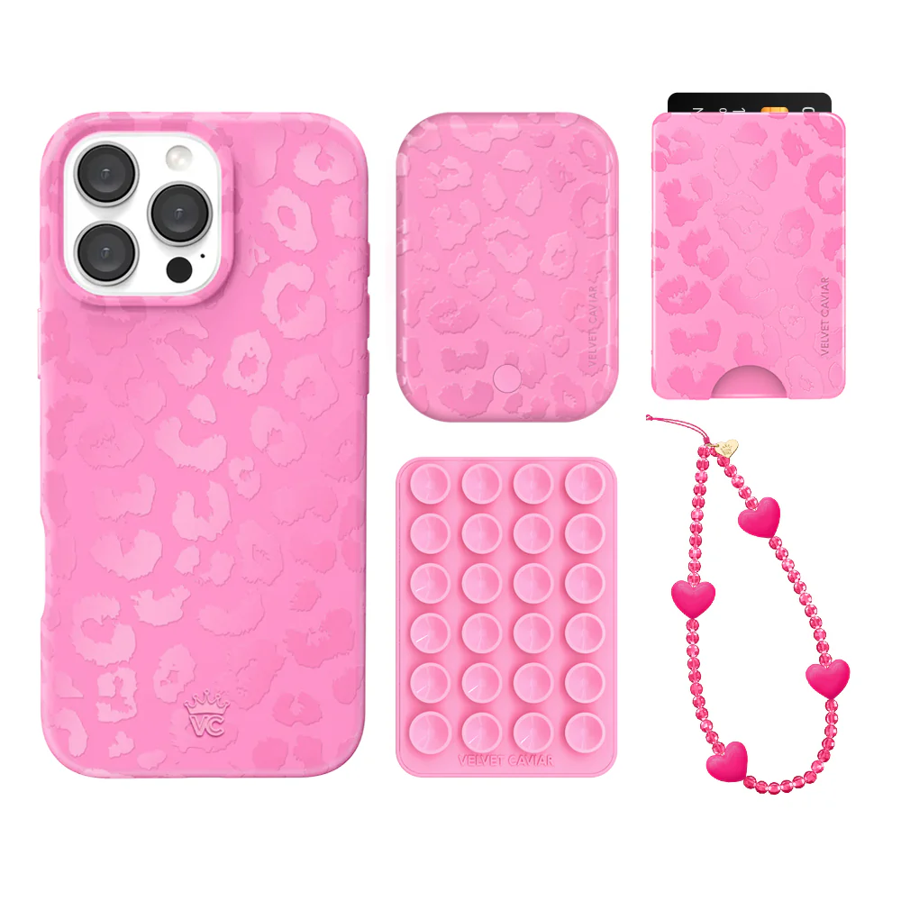 Hot Pink Leopard iPhone Bundle Set - Wallet - Image 18