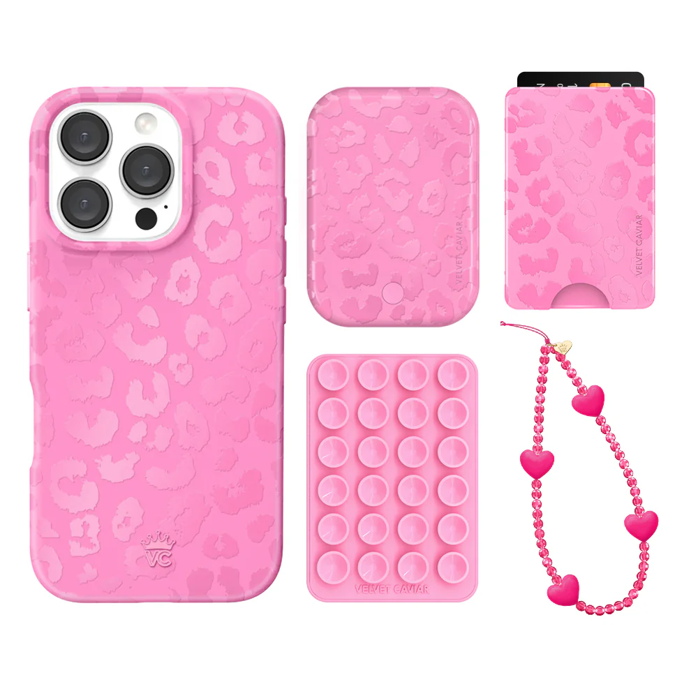 Hot Pink Leopard iPhone Bundle Set - Wallet - Image 19