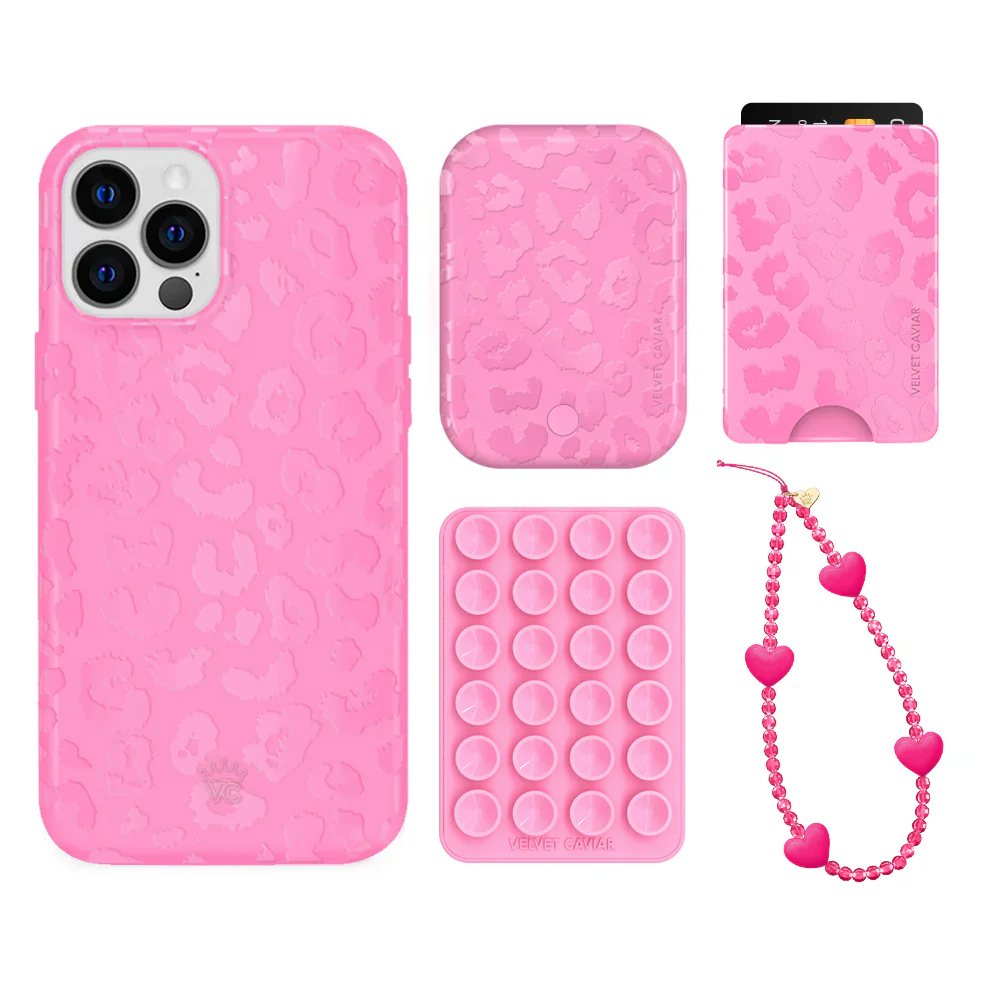 Hot Pink Leopard iPhone Bundle Set - Wallet - Image 2