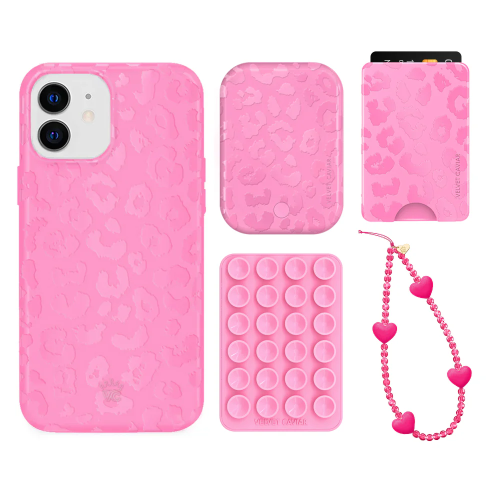 Hot Pink Leopard iPhone Bundle Set - Wallet - Image 4