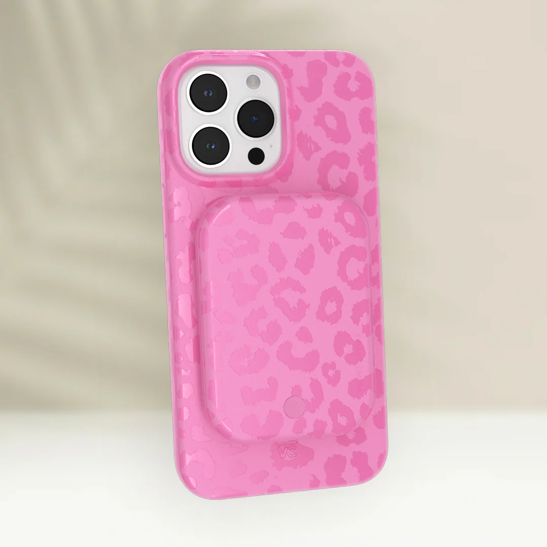 Hot Pink Leopard MagSafe Battery Power Pack - Image 2