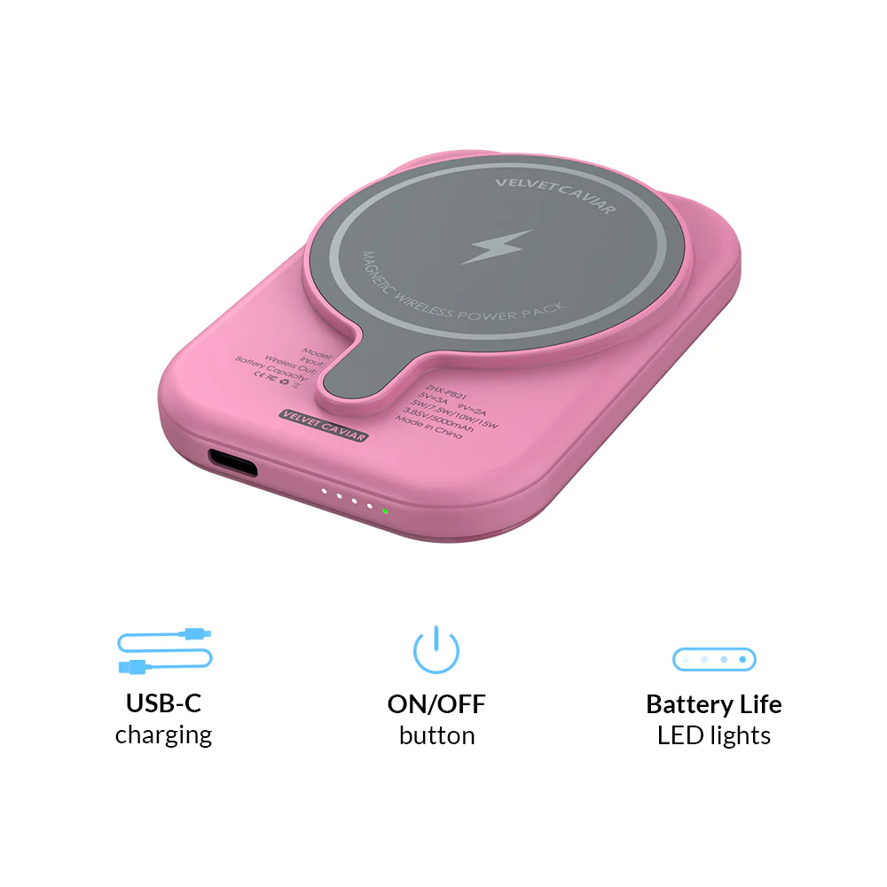 Hot Pink Leopard MagSafe Battery Power Pack - Image 6
