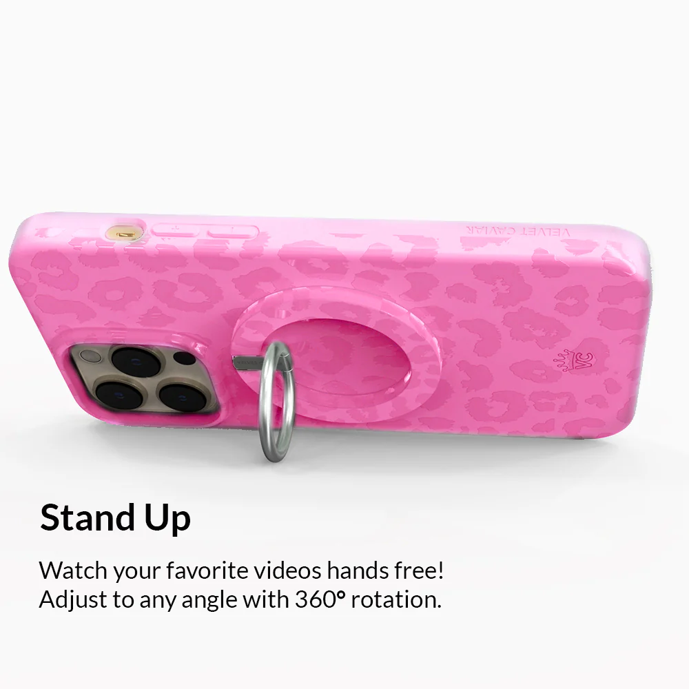 Hot Pink Leopard MagSafe Grip Ring - Image 4