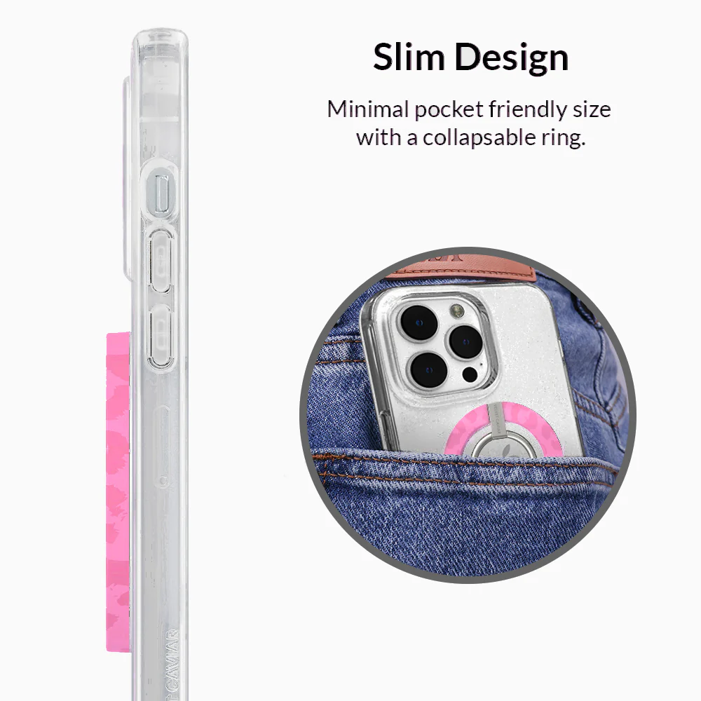 Hot Pink Leopard MagSafe Grip Ring - Image 5