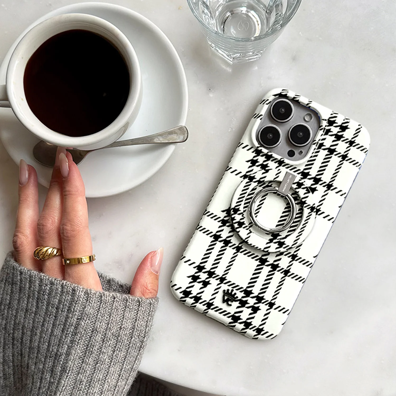 Houndstooth Sweater MagSafe Grip Ring - Image 2