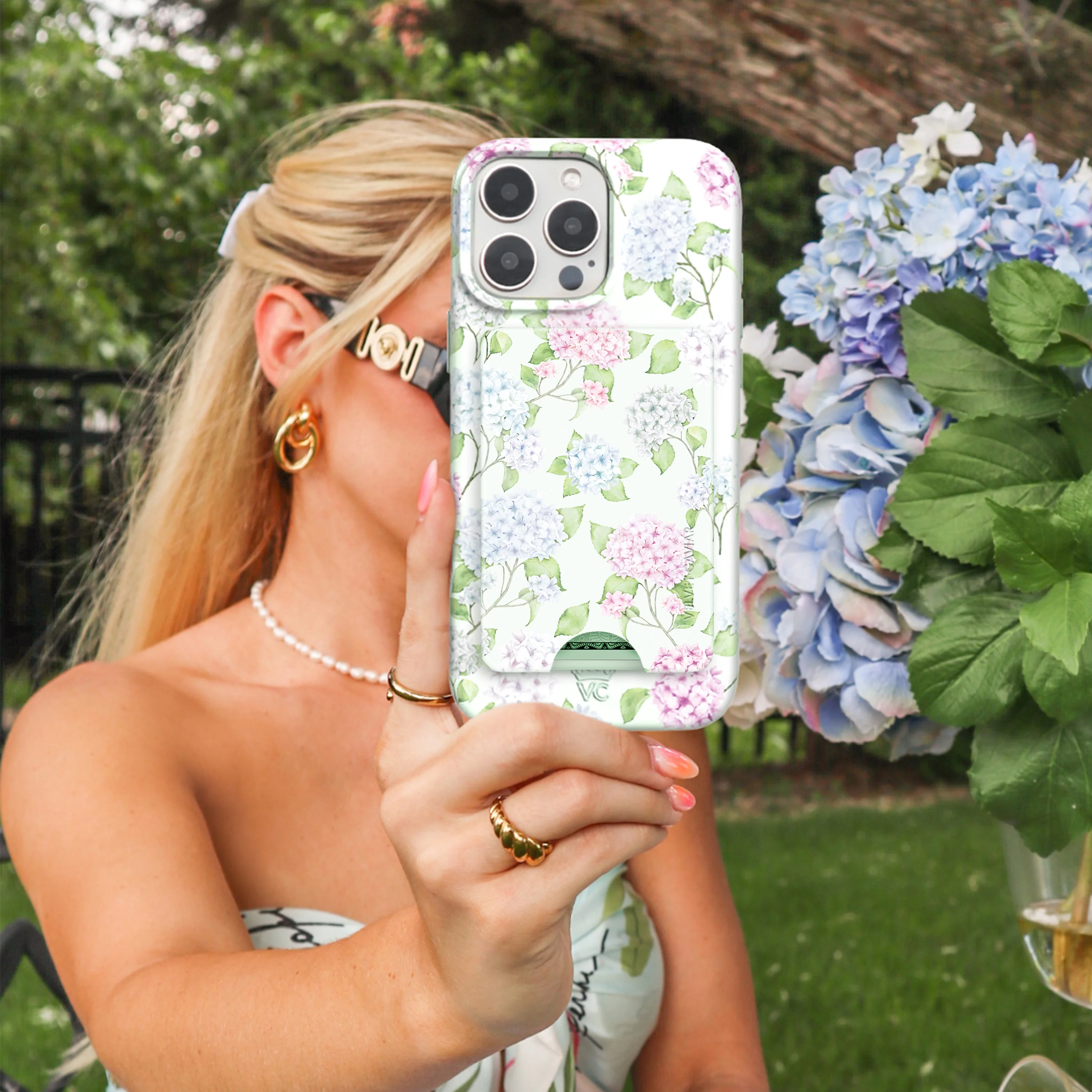Hydrangea Floral MagSafe Wallet - Image 2