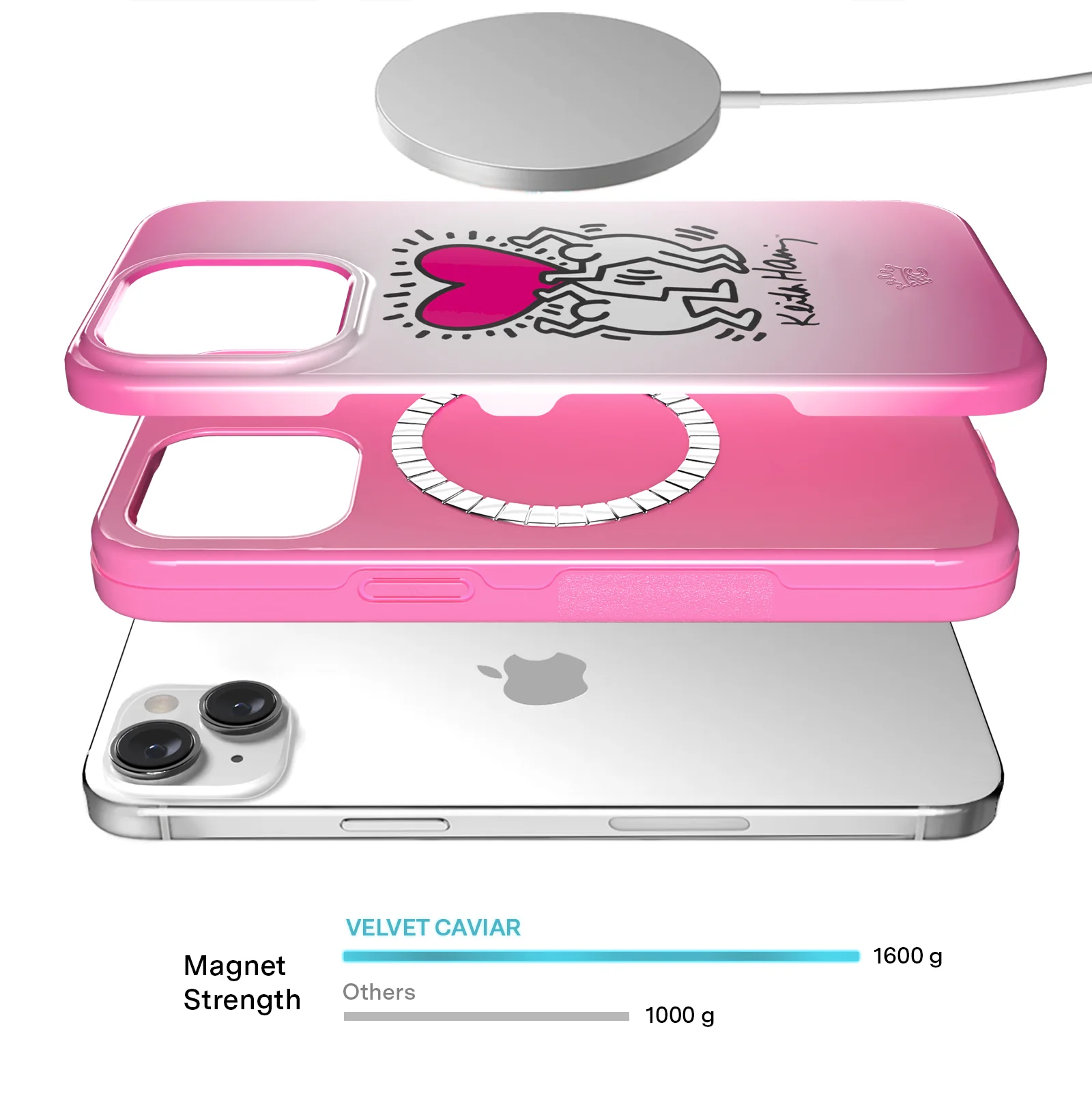 Keith Haring Pink Heart iPhone Case - Image 34