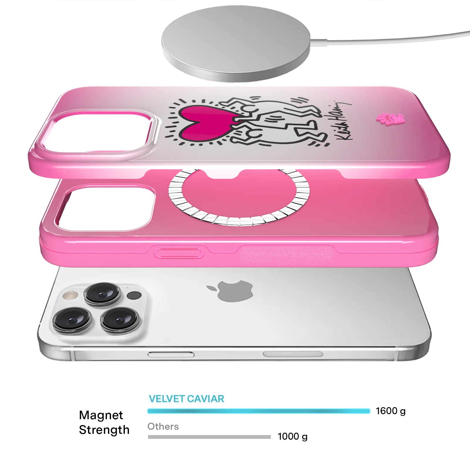 Keith Haring Pink Heart iPhone Case - Image 4