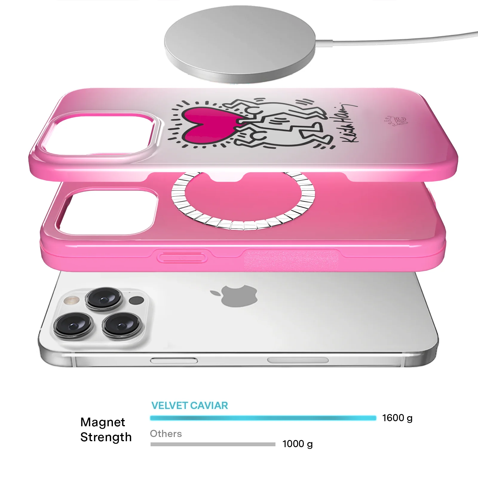Keith Haring Pink Heart iPhone Case - Image 46