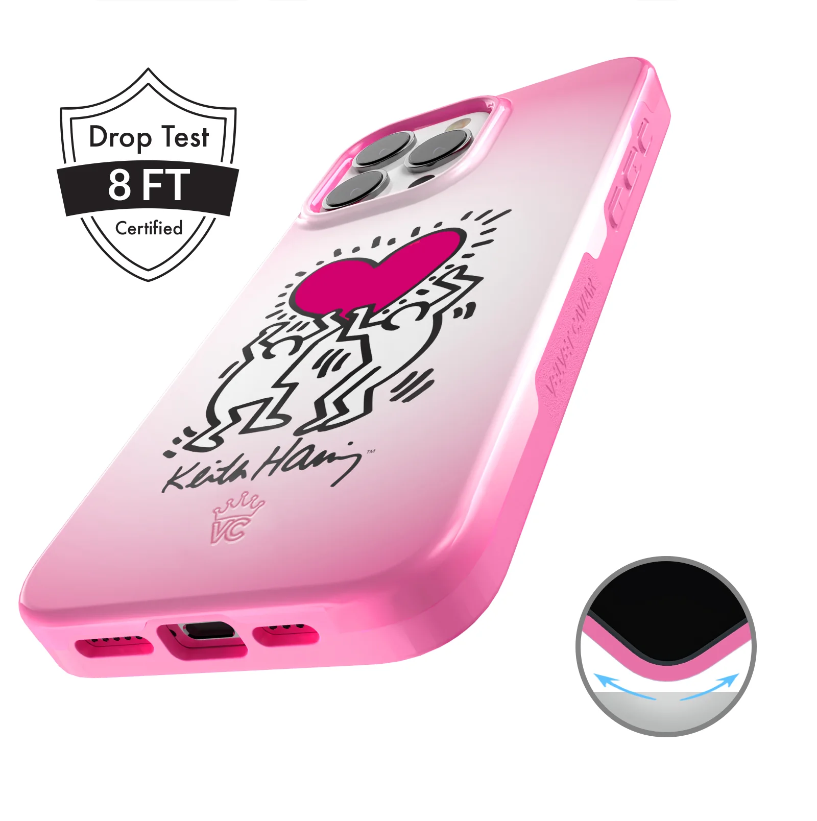 Keith Haring Pink Heart iPhone Case - Image 47