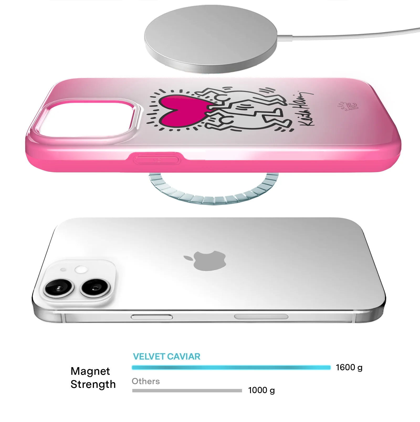 Keith Haring Pink Heart iPhone Case - Image 76