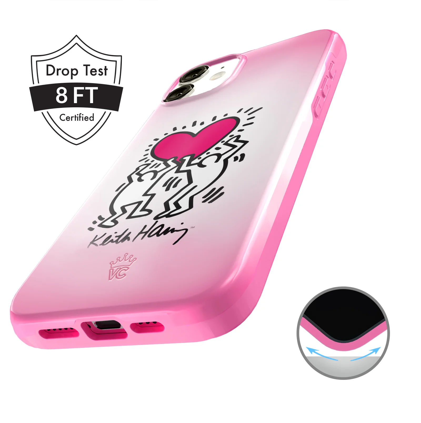 Keith Haring Pink Heart iPhone Case - Image 83