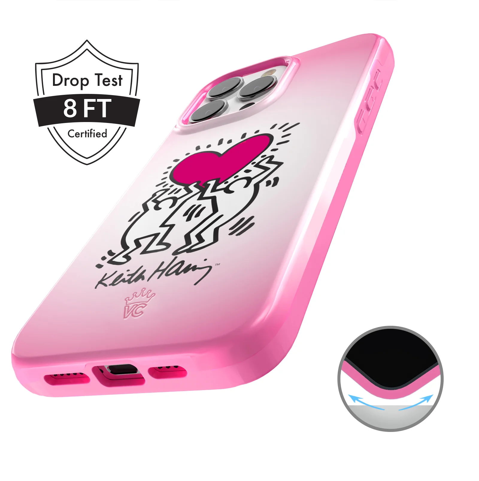 Keith Haring Pink Heart iPhone Case - Image 89
