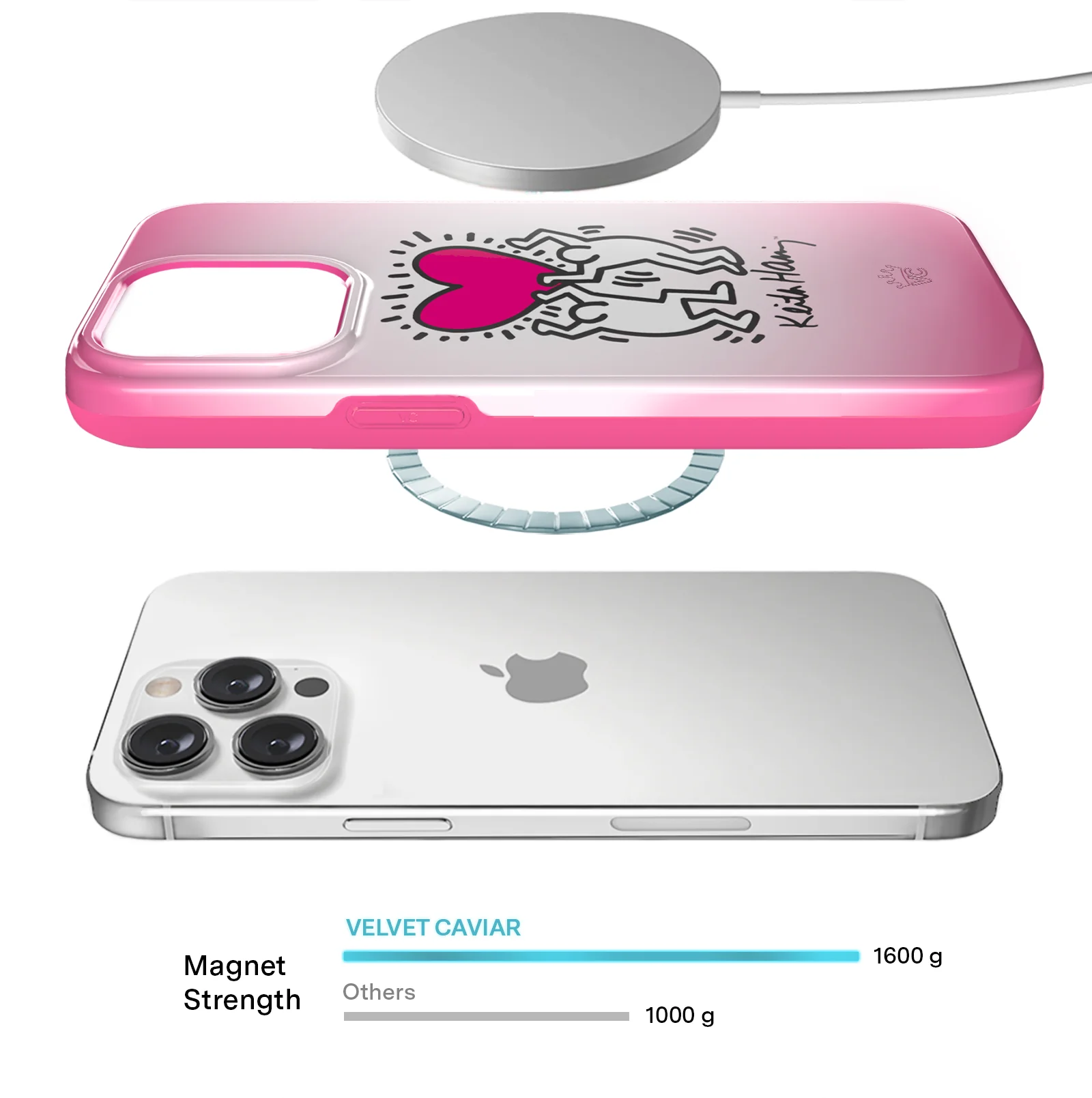 Keith Haring Pink Heart iPhone Case - Image 94