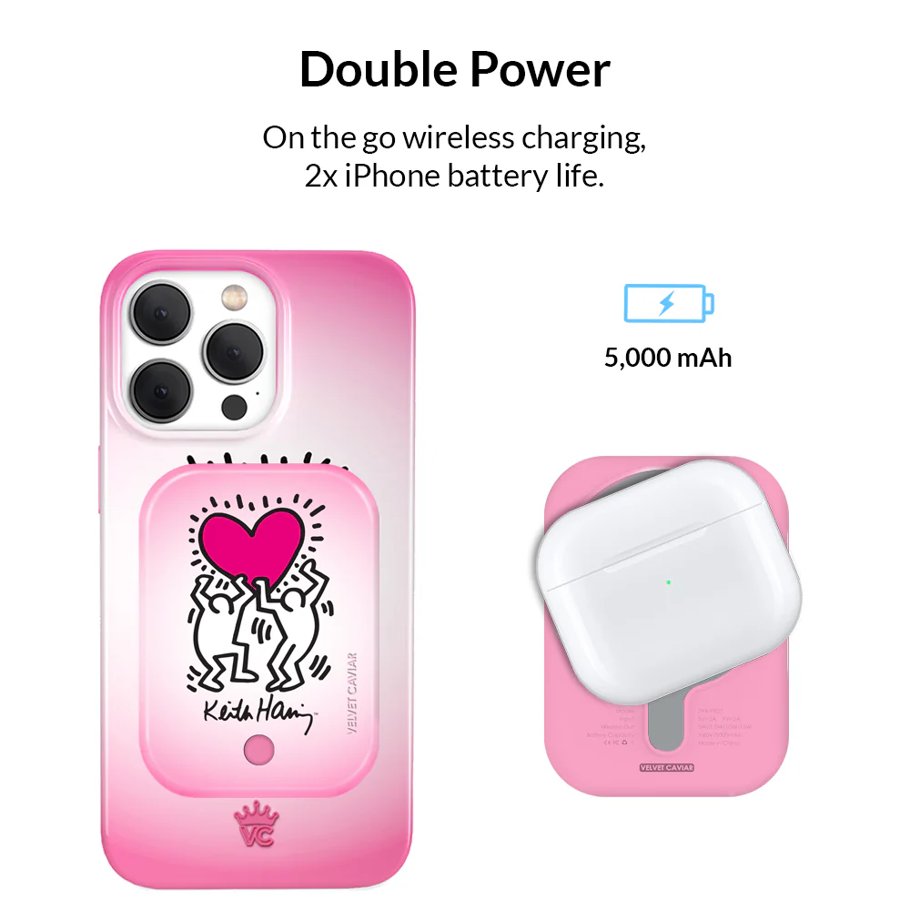 Keith Haring Pink Heart MagSafe Battery Power Pack - Image 3