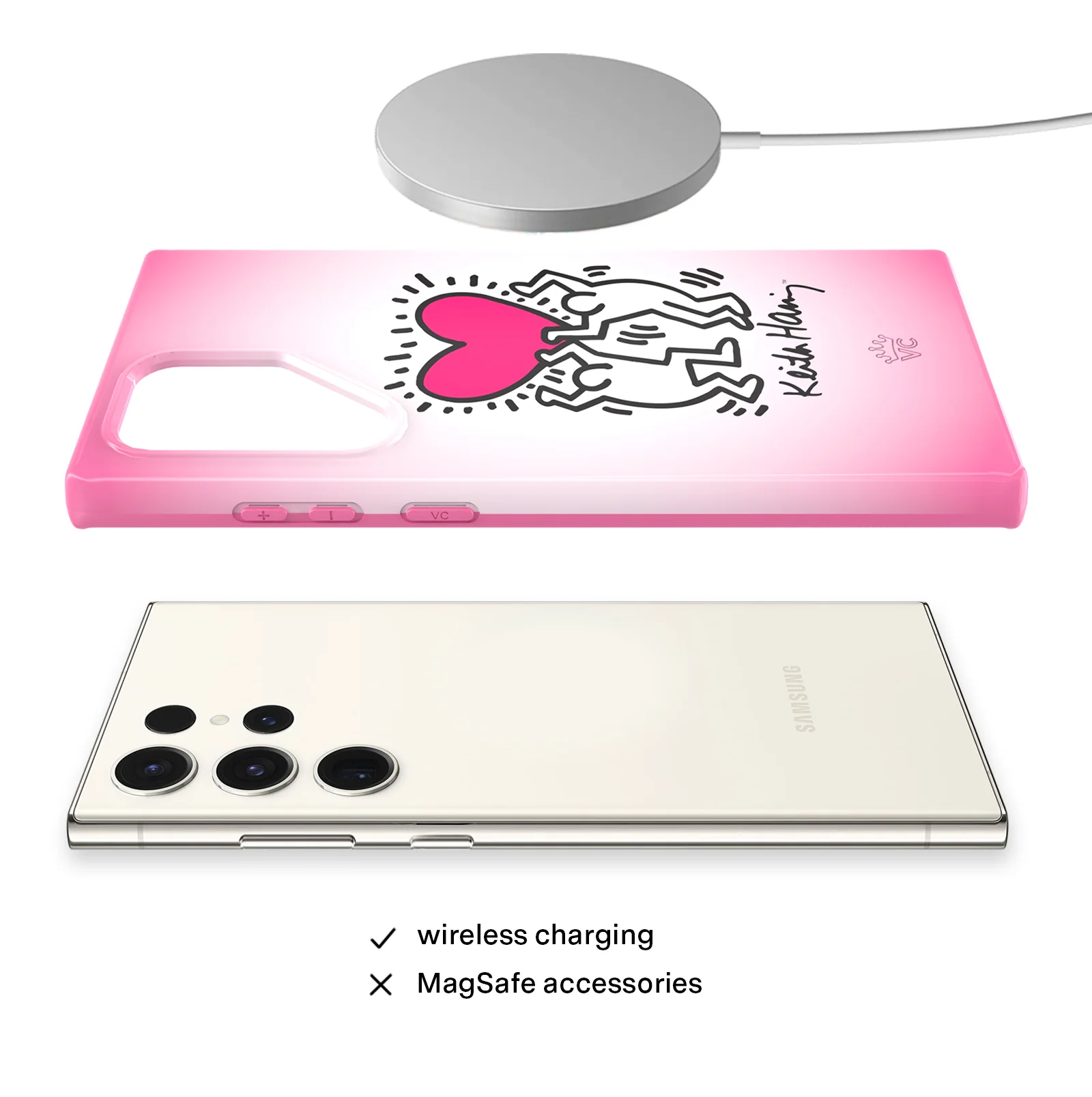 Keith Haring Pink Heart Samsung Case - Image 35
