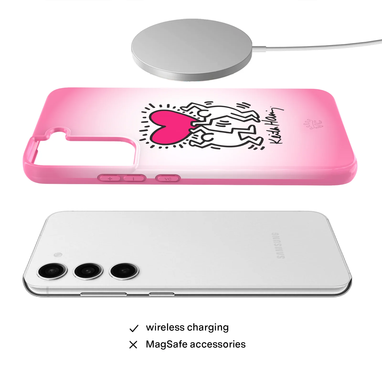 Keith Haring Pink Heart Samsung Case - Image 48