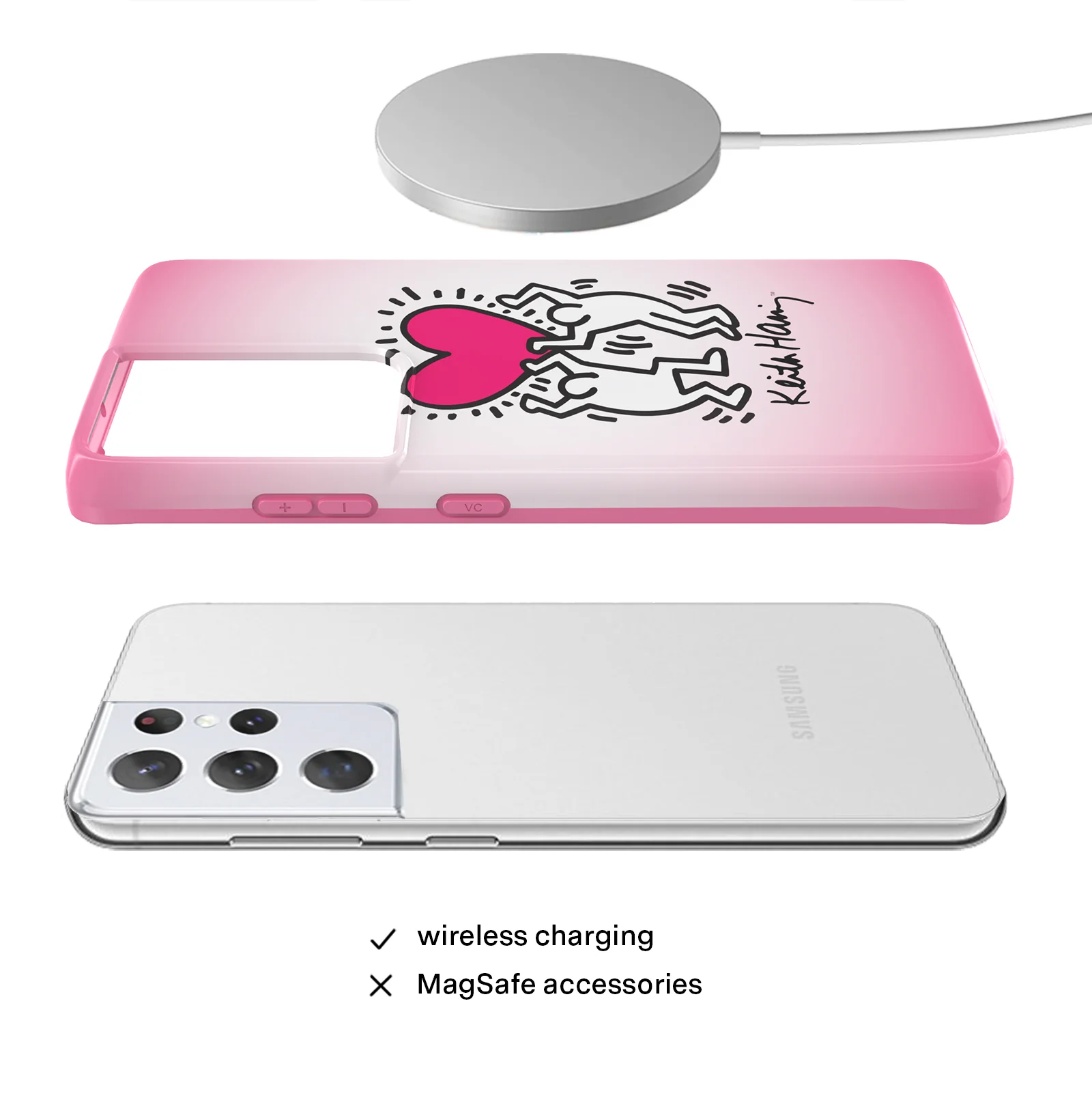 Keith Haring Pink Heart Samsung Case - Image 53