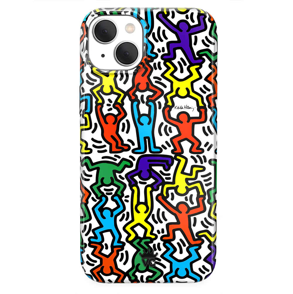 Keith Haring Rainbow Dancers iPhone Case - Image 13