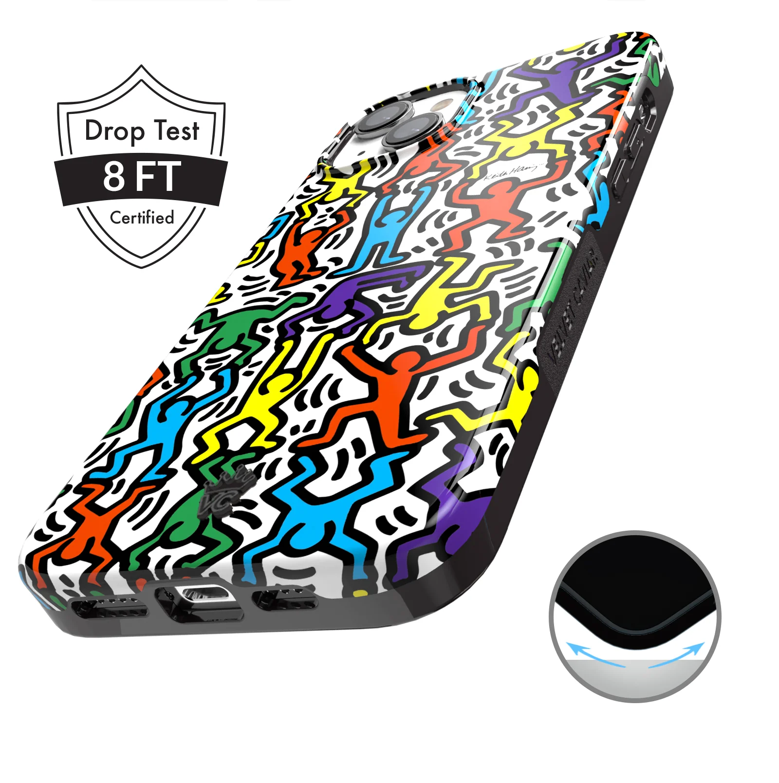 Keith Haring Rainbow Dancers iPhone Case - Image 16