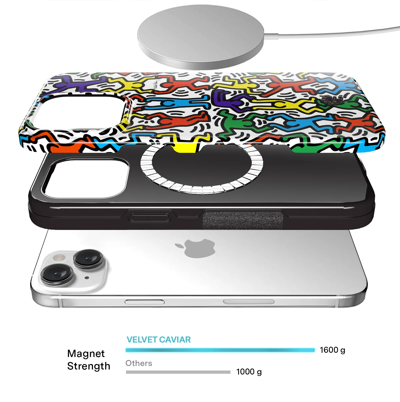 Keith Haring Rainbow Dancers iPhone Case - Image 22