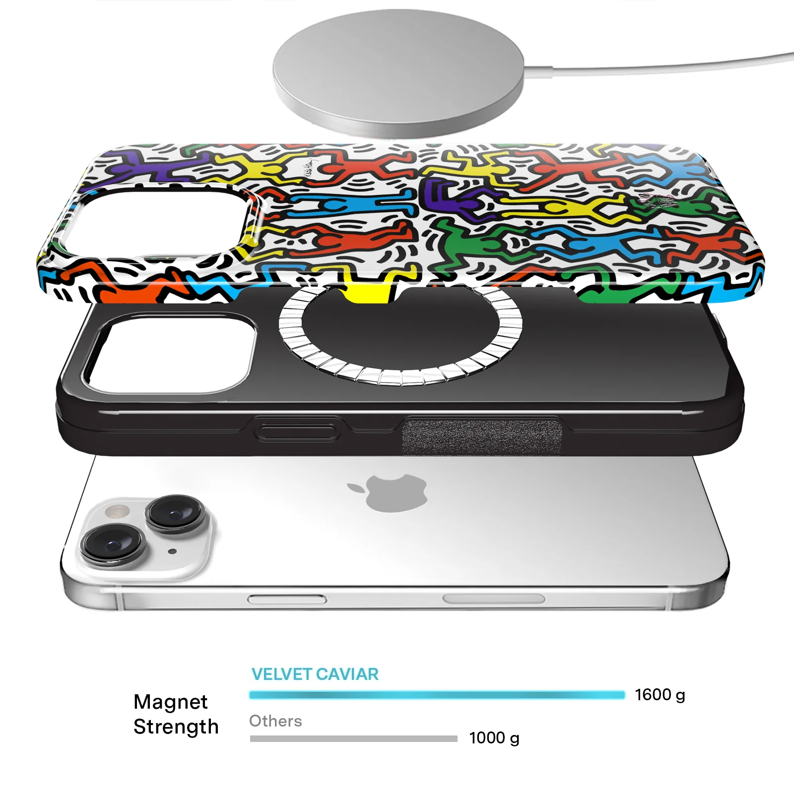 Keith Haring Rainbow Dancers iPhone Case - Image 34