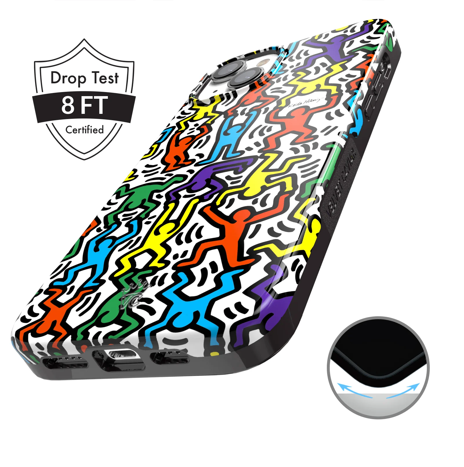 Keith Haring Rainbow Dancers iPhone Case - Image 35