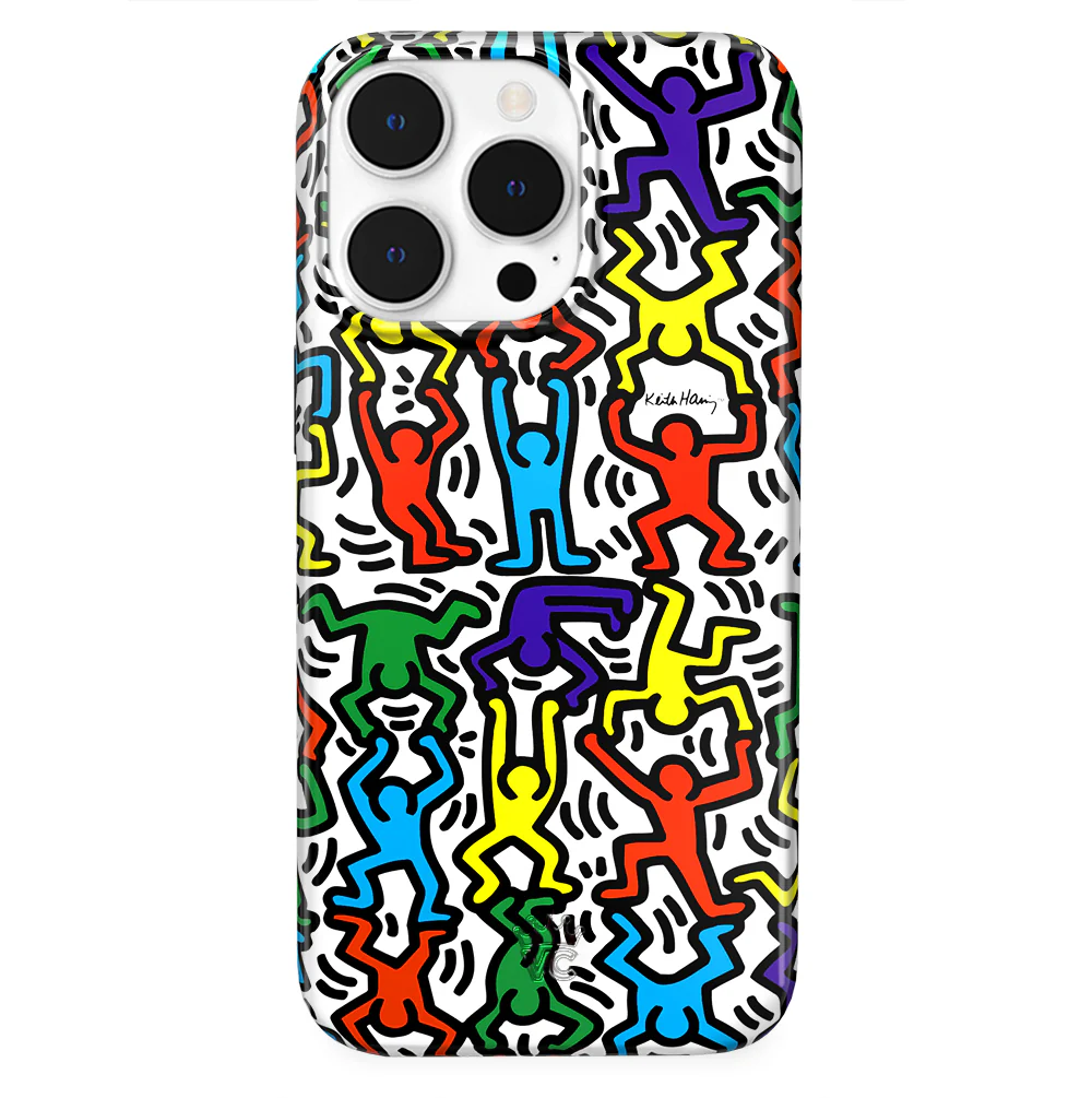 Keith Haring Rainbow Dancers iPhone Case - Image 43