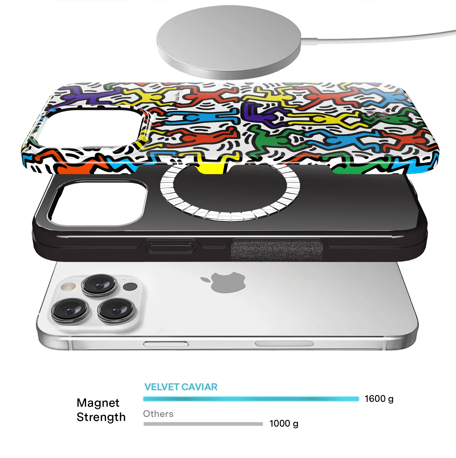 Keith Haring Rainbow Dancers iPhone Case - Image 46