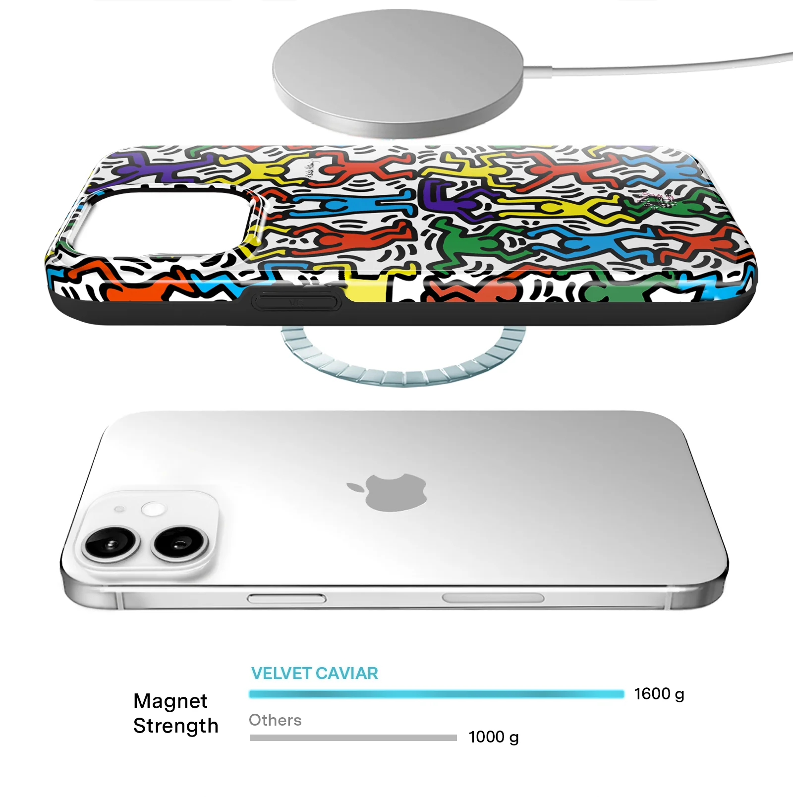 Keith Haring Rainbow Dancers iPhone Case - Image 82
