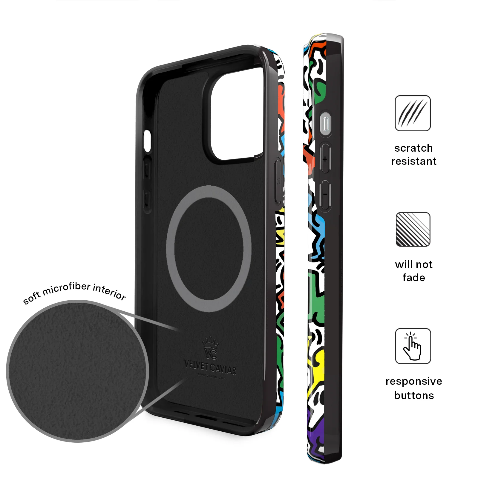 Keith Haring Rainbow Dancers iPhone Case - Image 84