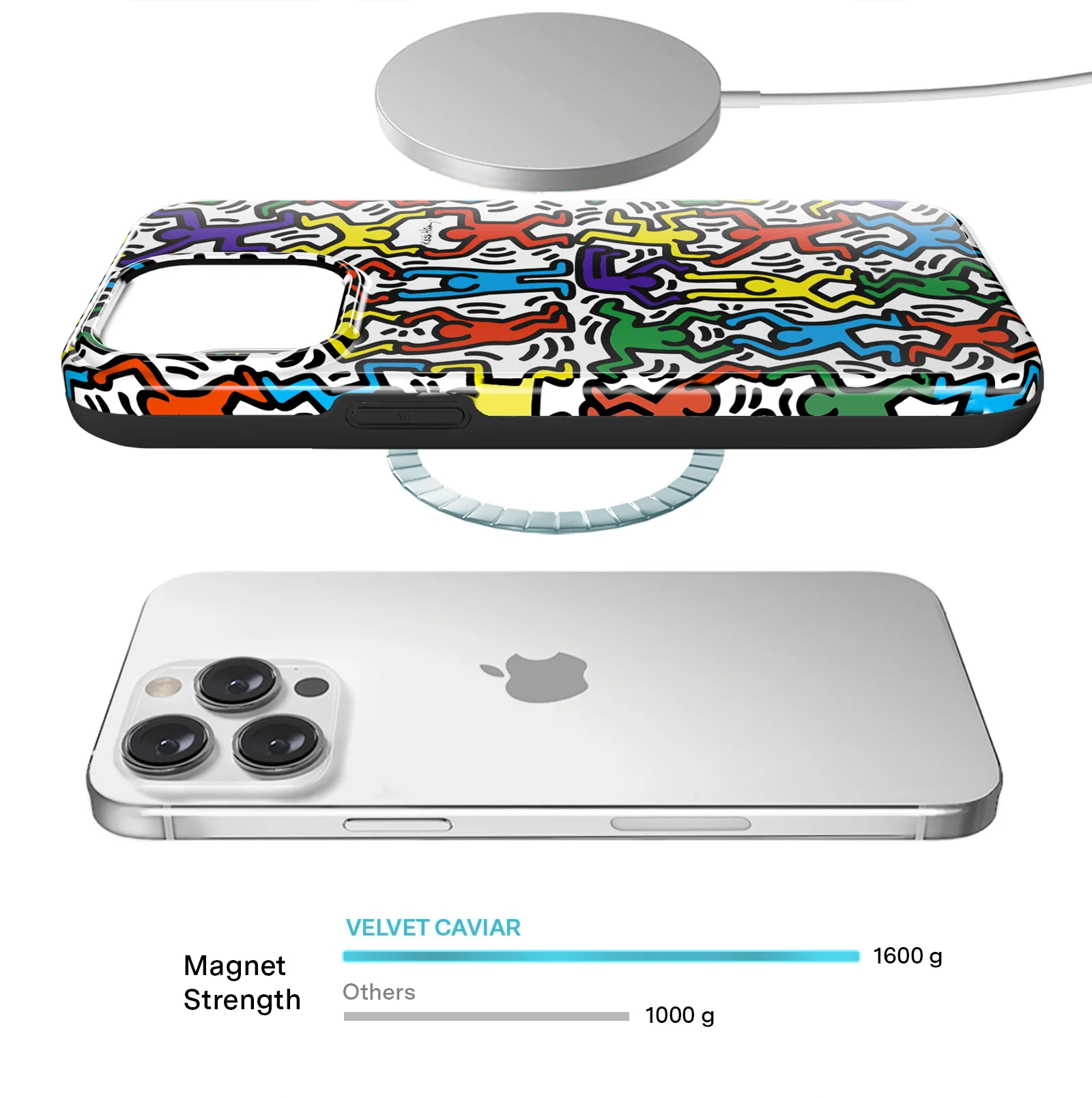 Keith Haring Rainbow Dancers iPhone Case - Image 88