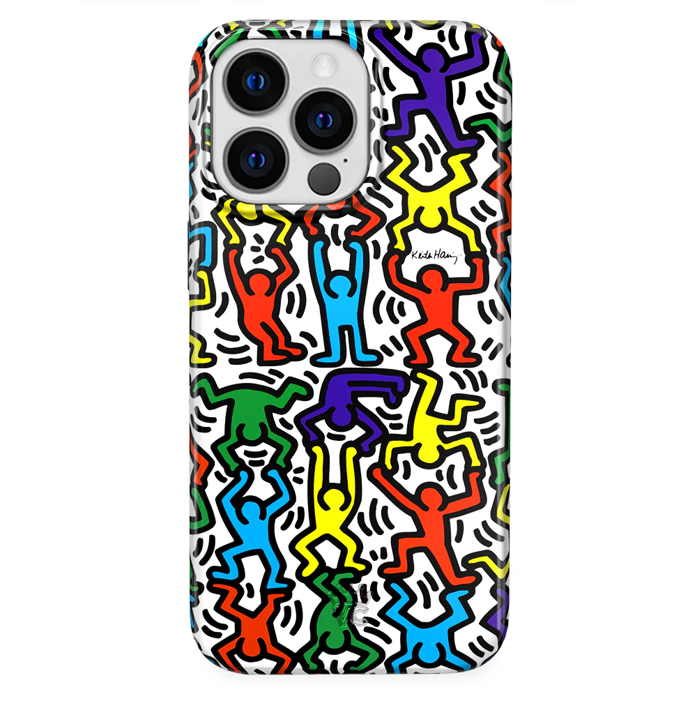 Keith Haring Rainbow Dancers iPhone Case - Image 91