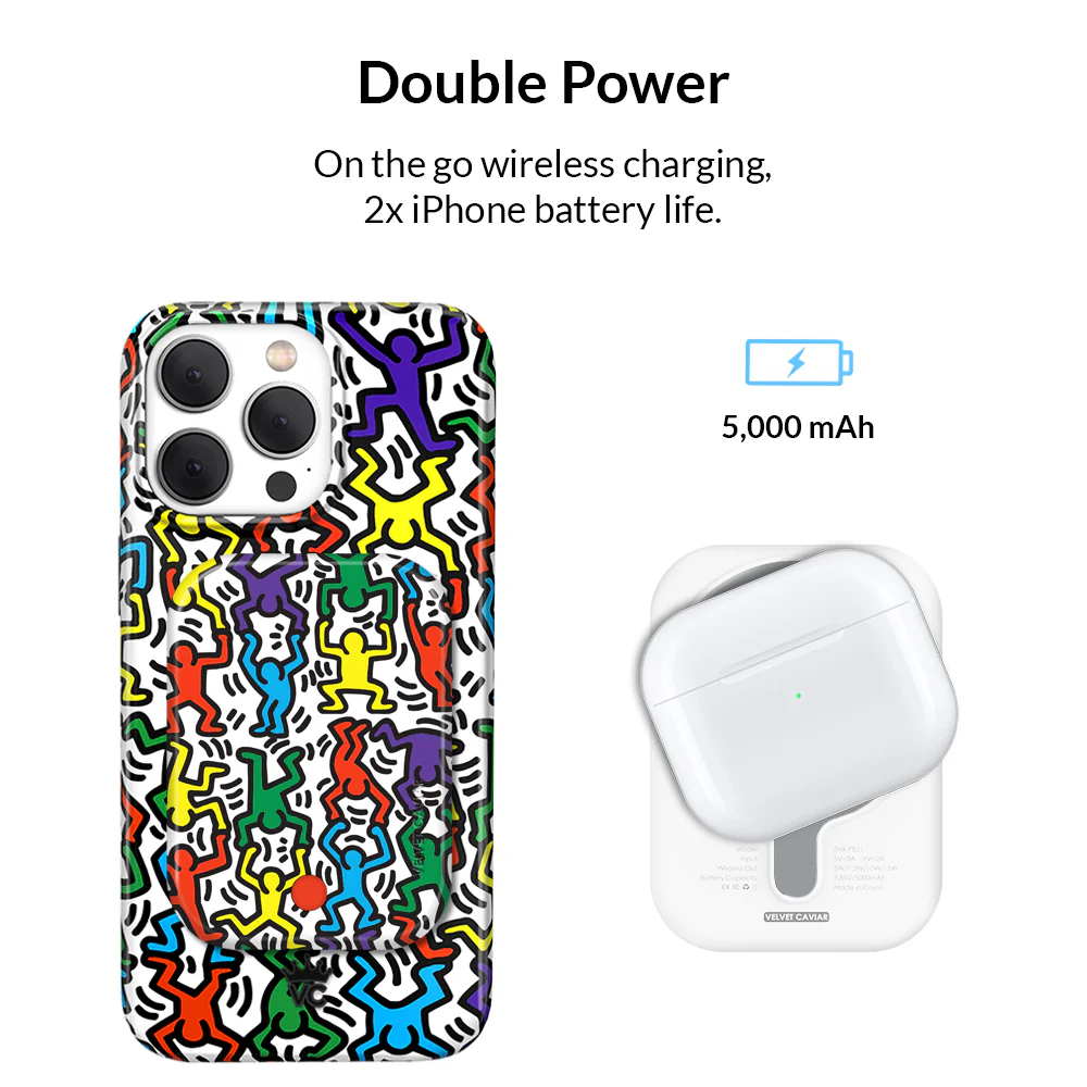 Keith Haring Rainbow Dancers MagSafe Battery Power Pack - Image 3