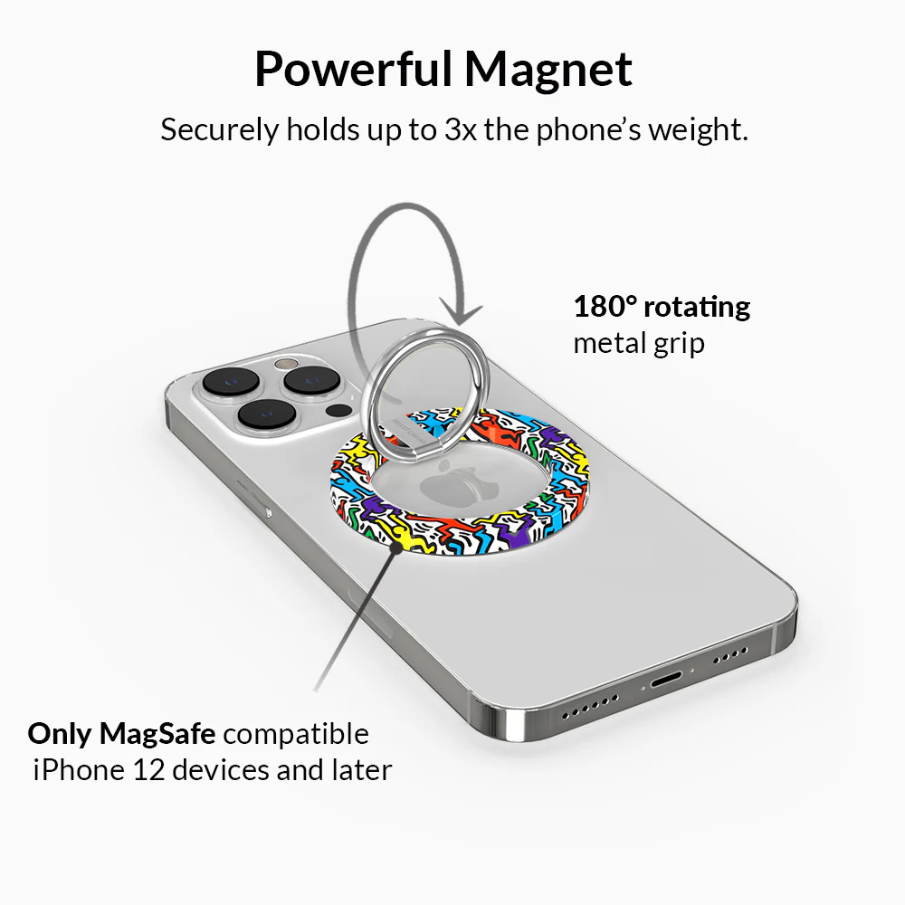 Keith Haring Rainbow Dancers MagSafe Grip Ring - Image 3