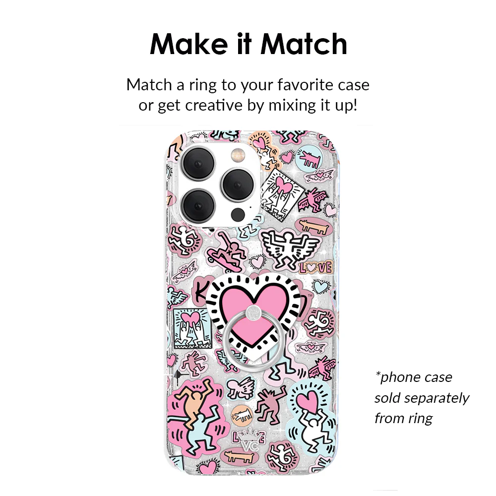 Keith Haring Pink Heart Phone Ring - Image 2