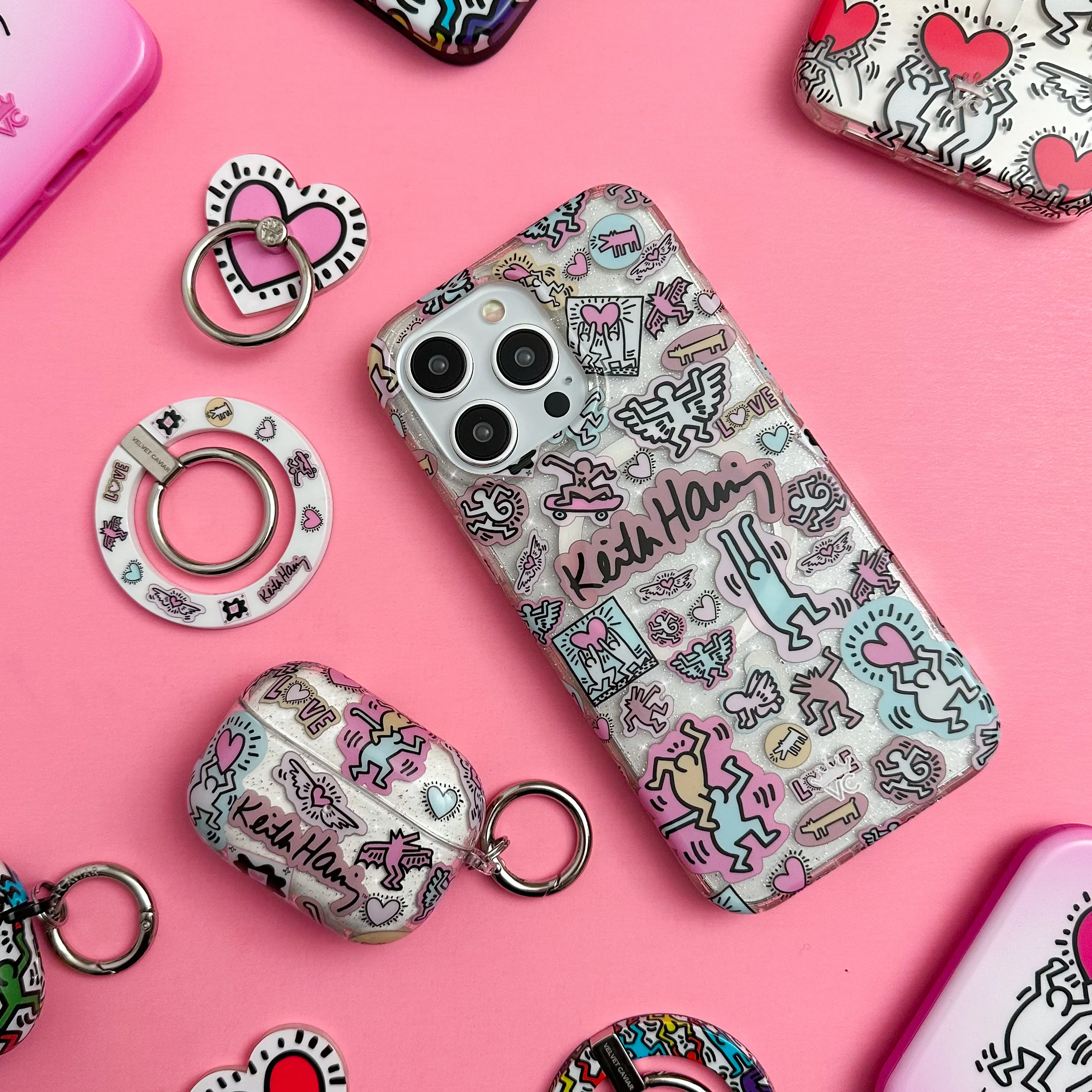 Keith Haring Pastel Glitter AirPod Case - Image 7