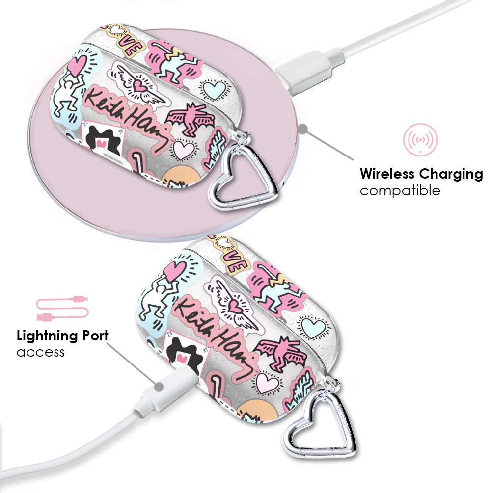 Keith Haring Pastel Glitter AirPod Case - Image 9
