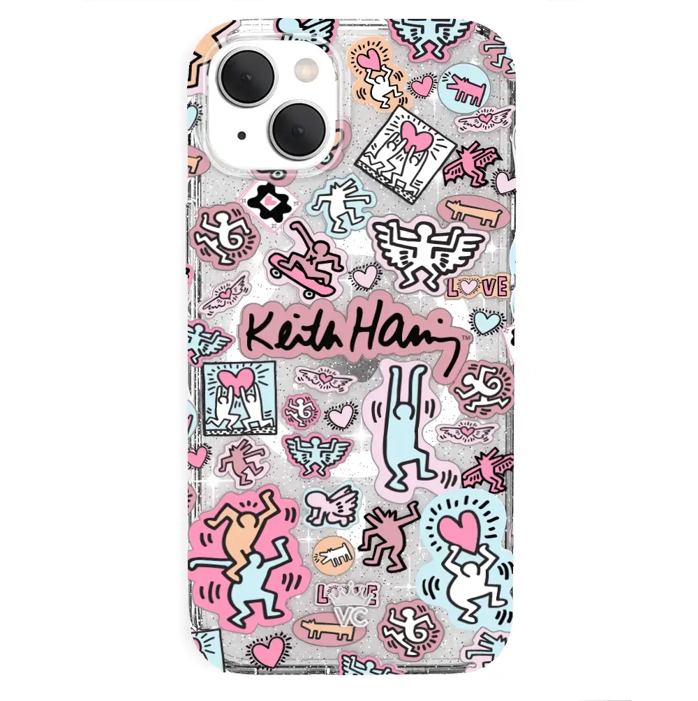 Keith Haring Pastel Glitter iPhone Case - Image 19