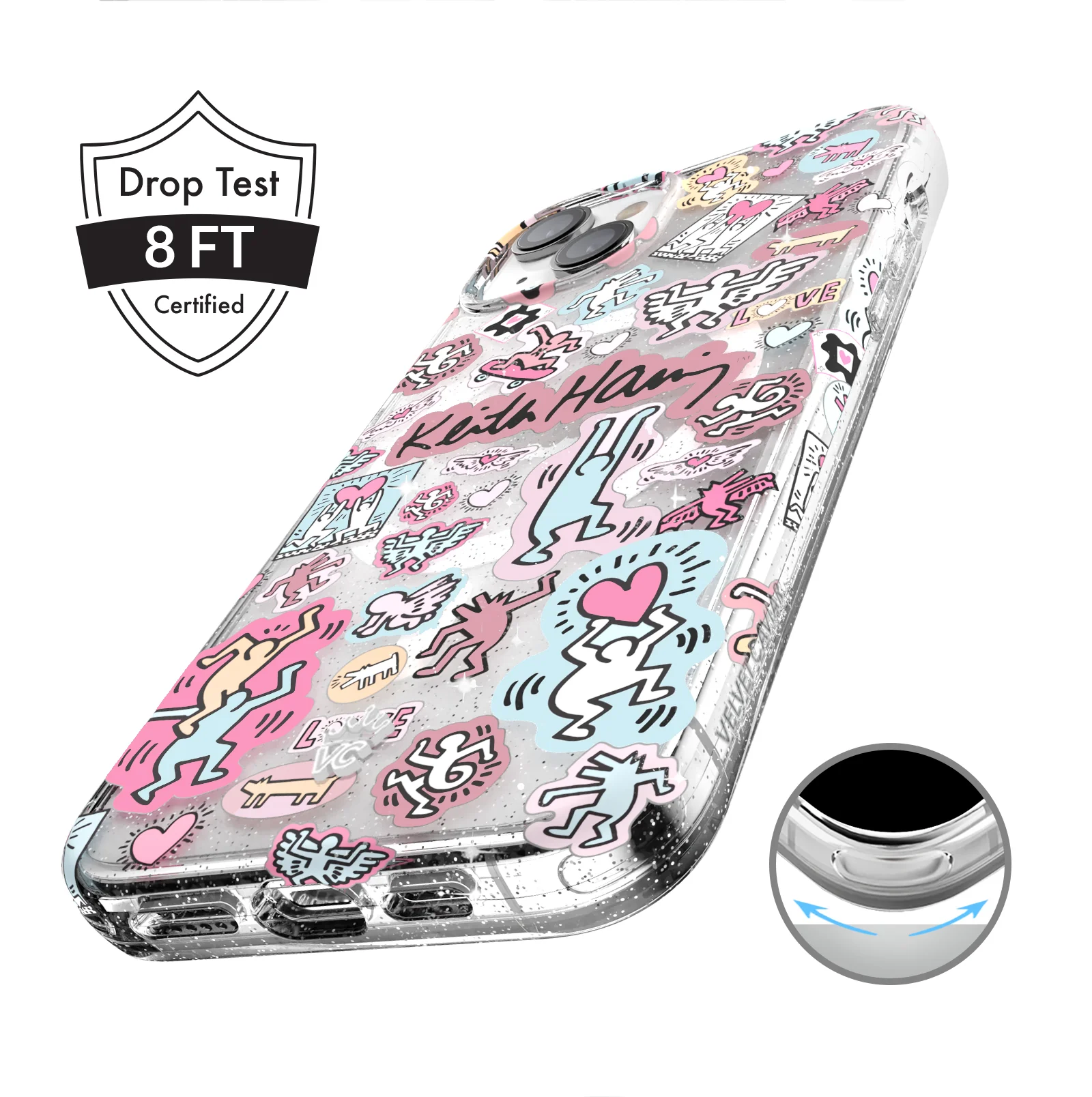 Keith Haring Pastel Glitter iPhone Case - Image 23