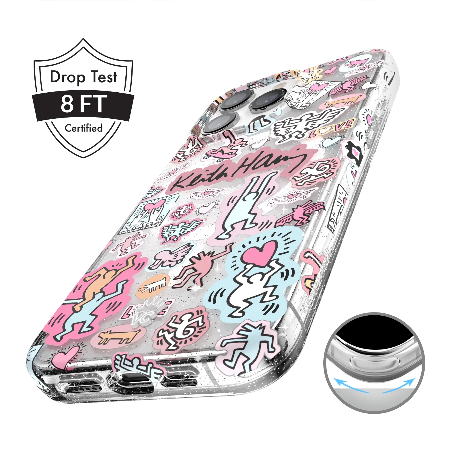 Keith Haring Pastel Glitter iPhone Case - Image 5