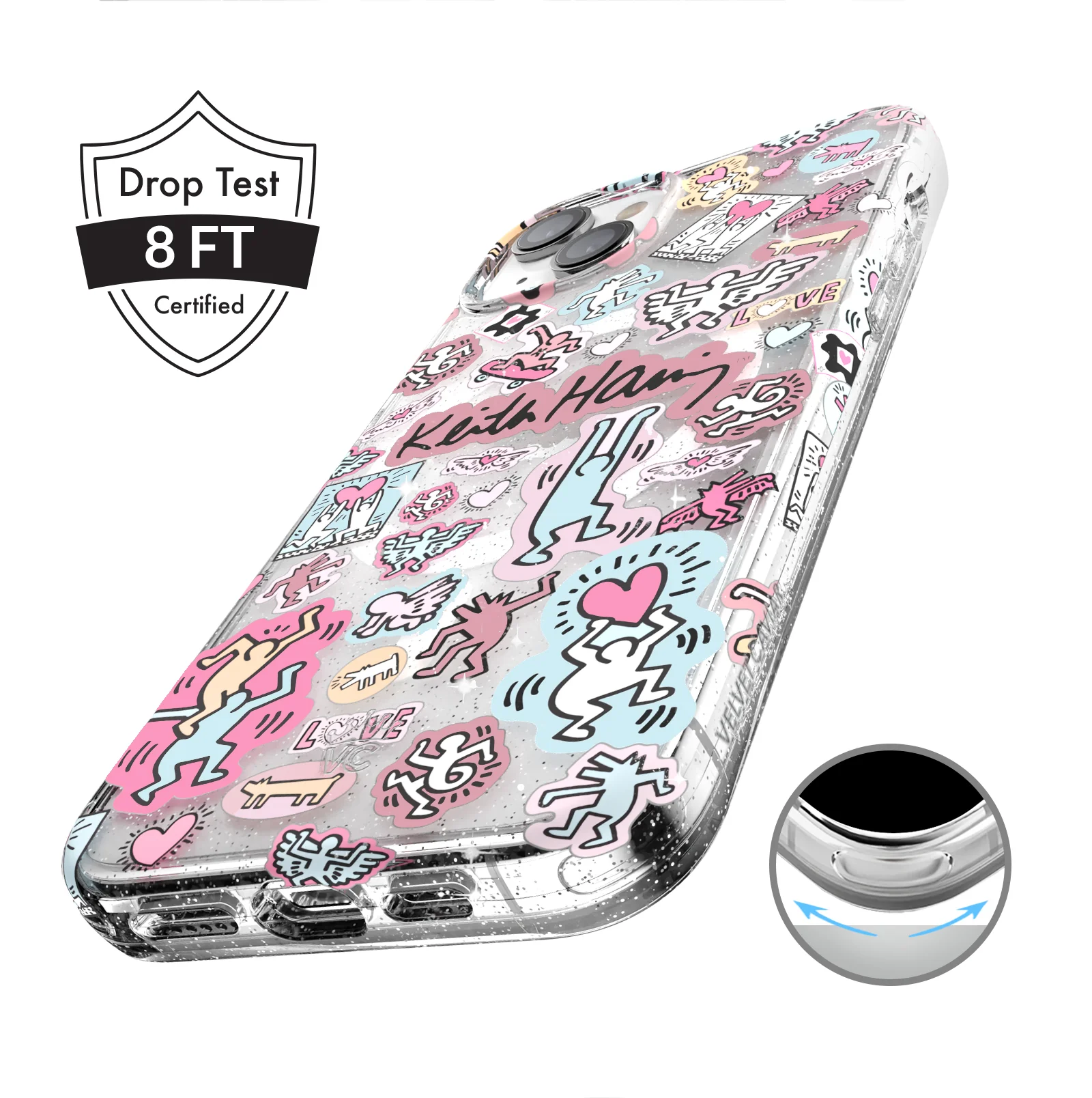 Keith Haring Pastel Glitter iPhone Case - Image 53