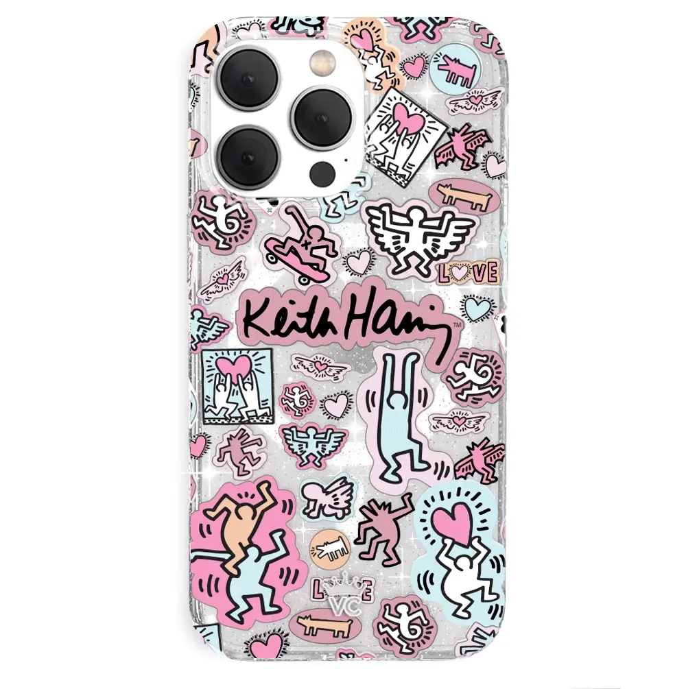 Keith Haring Pastel Glitter iPhone Case - Image 7