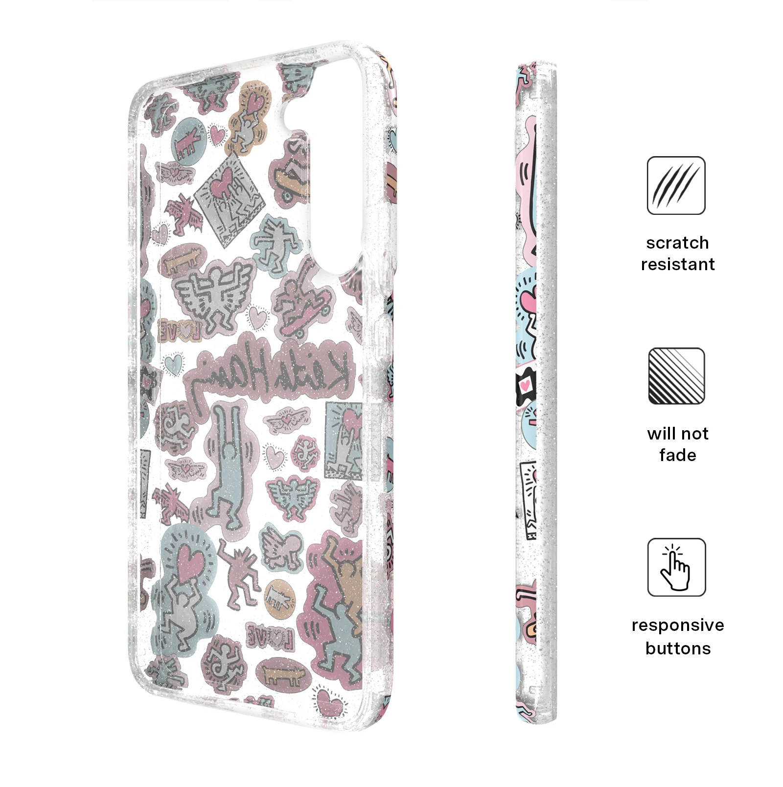 Keith Haring Pastel Glitter Samsung Case - Image 12