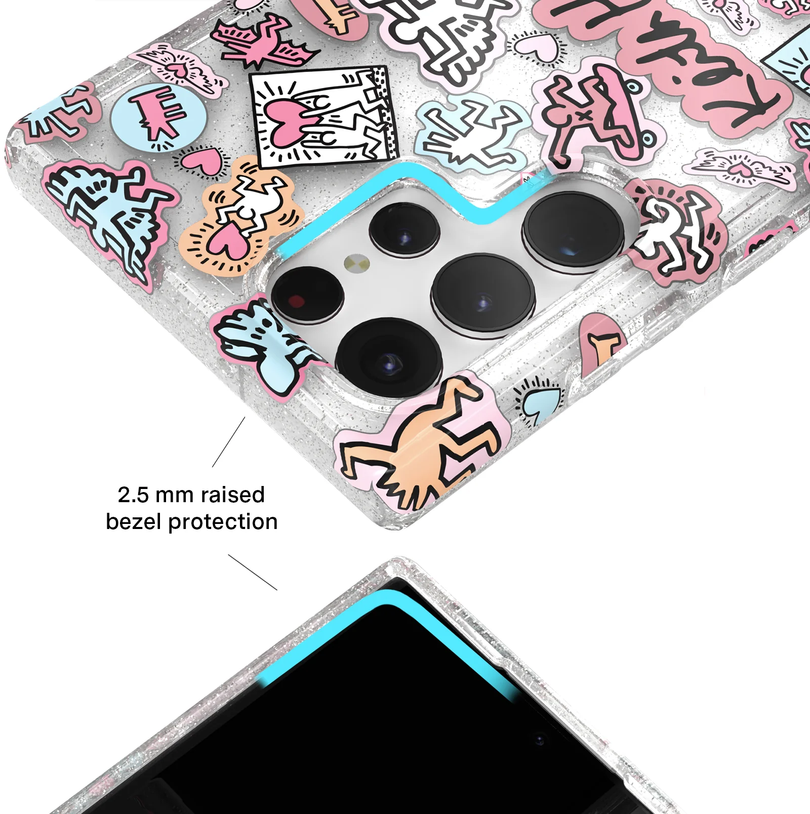 Keith Haring Pastel Glitter Samsung Case - Image 16