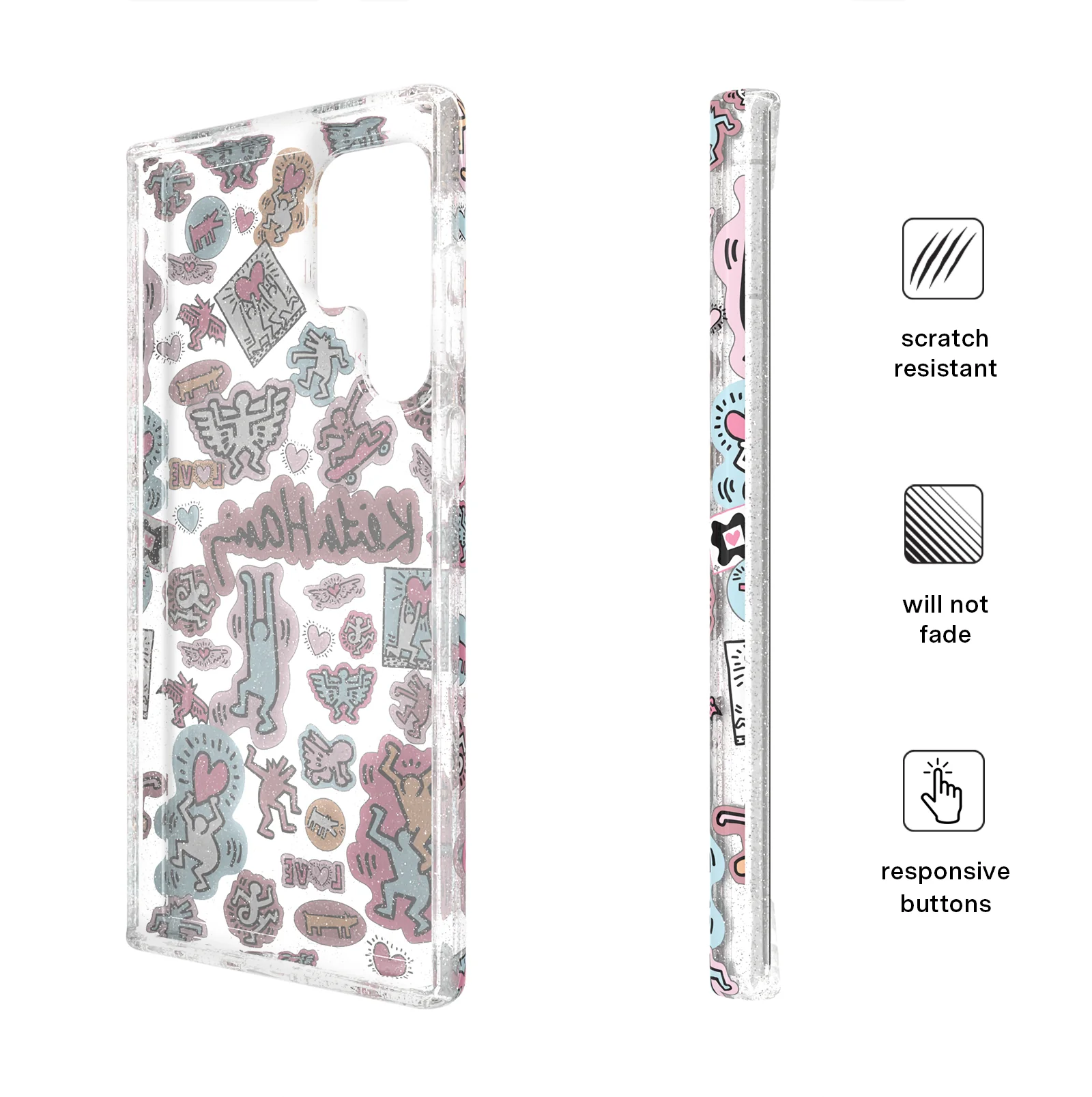 Keith Haring Pastel Glitter Samsung Case - Image 18