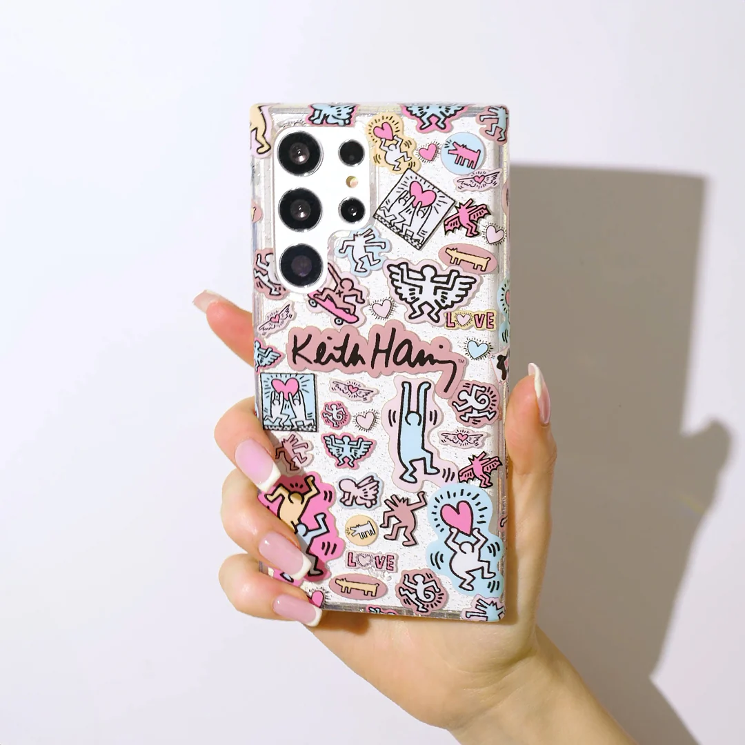 Keith Haring Pastel Glitter Samsung Case - Image 2